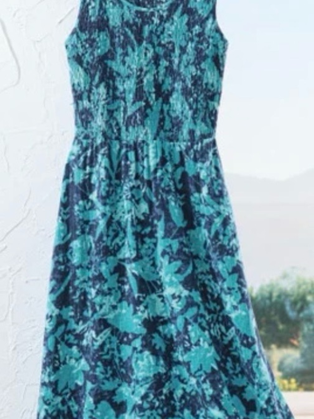 Coldwater Creek Teal Floral Midi Dress - Picture 3 of 5